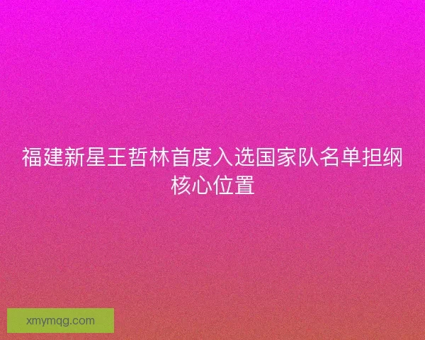 福建新星王哲林首度入选国家队名单担纲核心位置